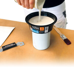 GO!PAINT Filter S in use on top of a paint can
